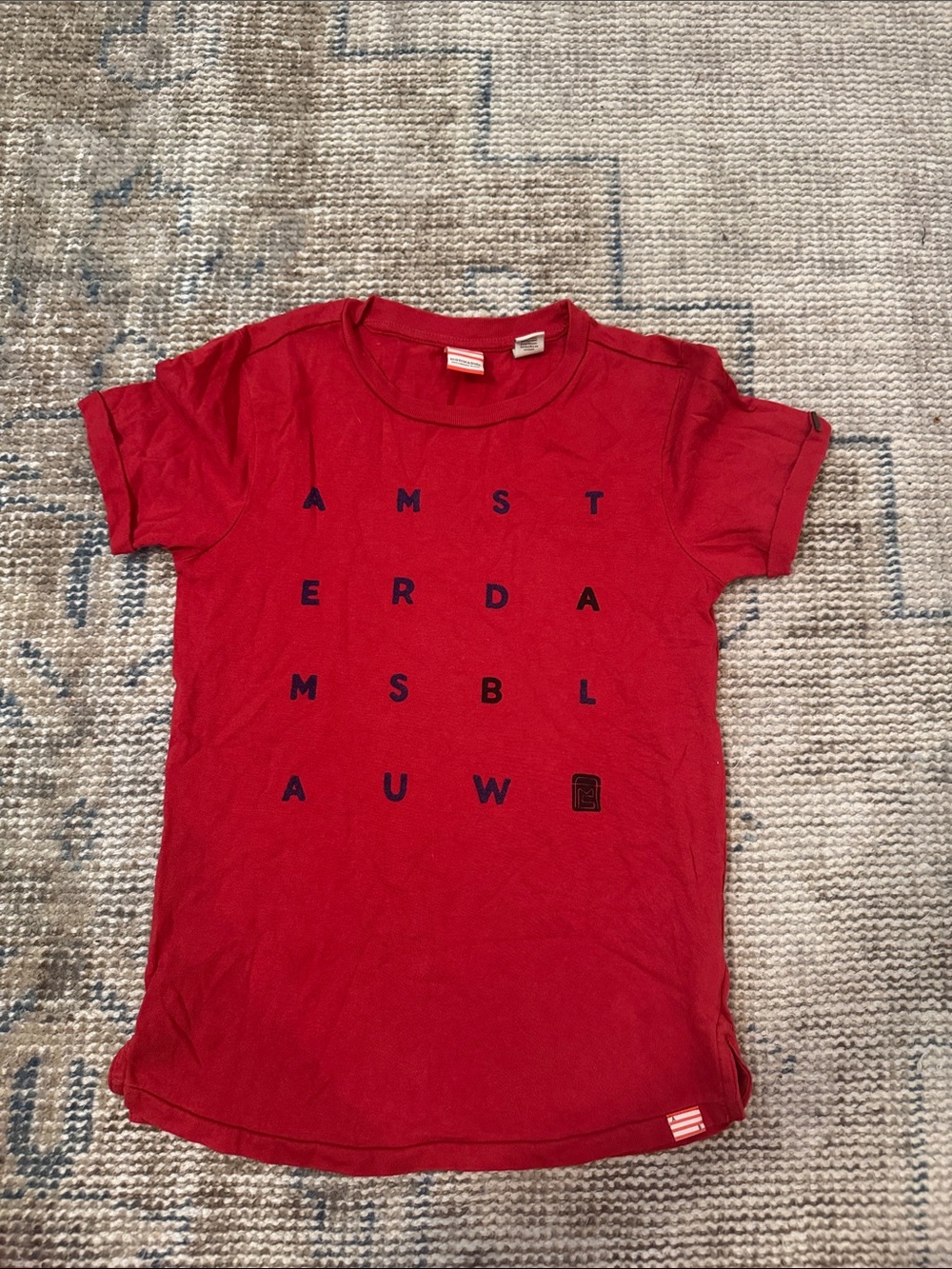 Scotch & Soda Red Tee with Navy Lettering